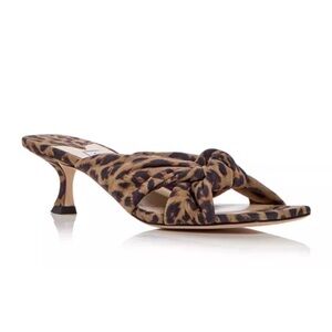 Jimmy Choo Authentic Avenue 50 Kitten Heel Slide Leopard Sandals size 39.5